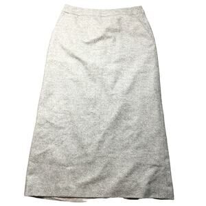 Brooks Brothers Petite Womens Midi Pencil Skirt Lined Wool Silk Blend Size 12